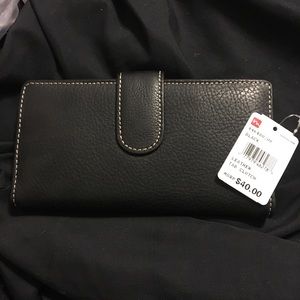 Mundi genuine leather checkbook wallet